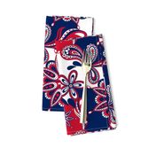 Red and blue team color Paisley Mandala