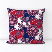 Red and blue team color Paisley Mandala