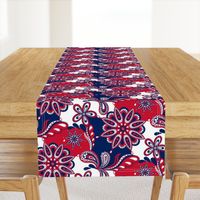 Red and blue team color Paisley Mandala