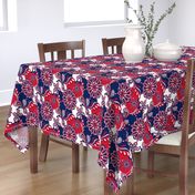 Red and blue team color Paisley Mandala