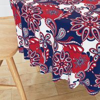 Red and blue team color Paisley Mandala