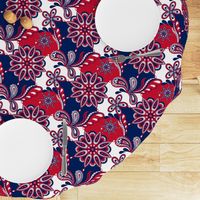 Red and blue team color Paisley Mandala