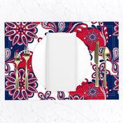 Red and blue team color Paisley Mandala