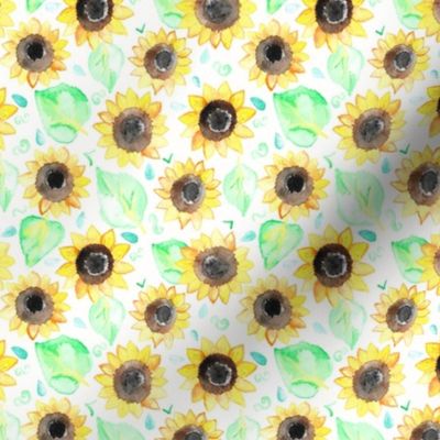 Cheerful Watercolor Sunflowers