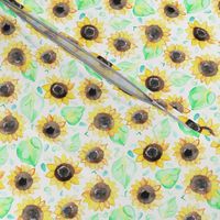 Cheerful Watercolor Sunflowers