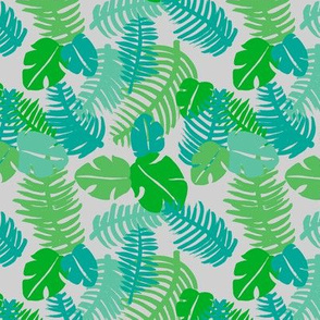 Tropical hawaiian  monstera jungle leaf design fresh green garden for summer green blue