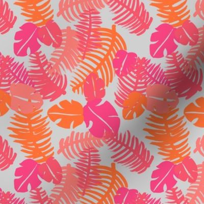 Tropical hawaiian monstera  jungle leaf design fresh lush garden for summer pink girls