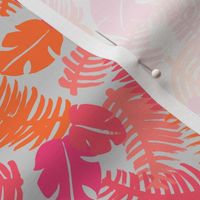 Tropical hawaiian monstera  jungle leaf design fresh lush garden for summer pink girls