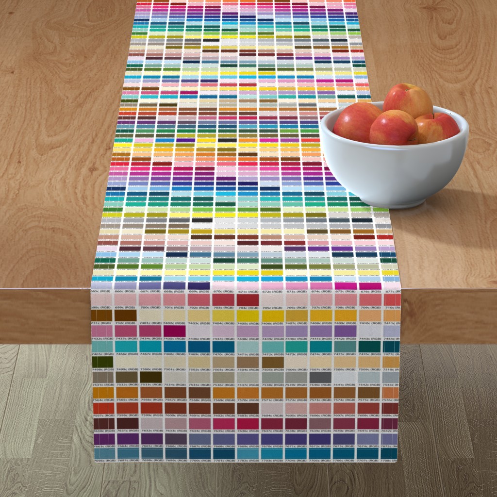 Pantone Coated Color Chart (1 Table Runner | Spoonflower