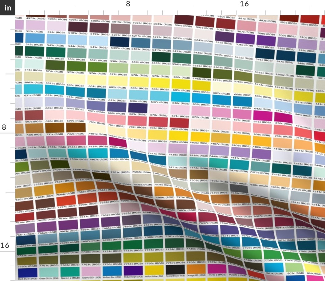 Pantone Coated Color Chart (1 yard) Fabric | Spoonflower