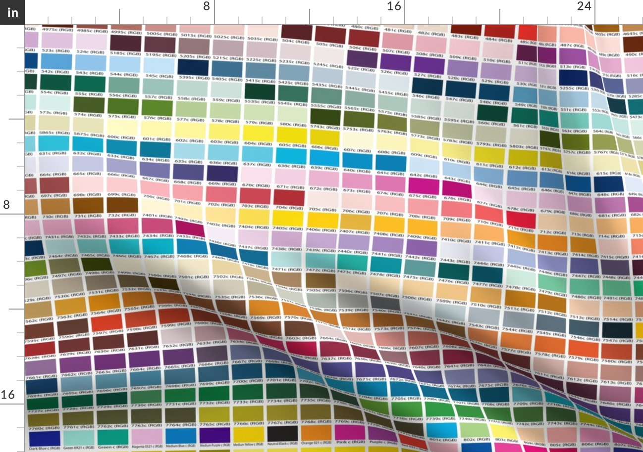 Pantone Coated Color Chart (1 yard) Fabric | Spoonflower