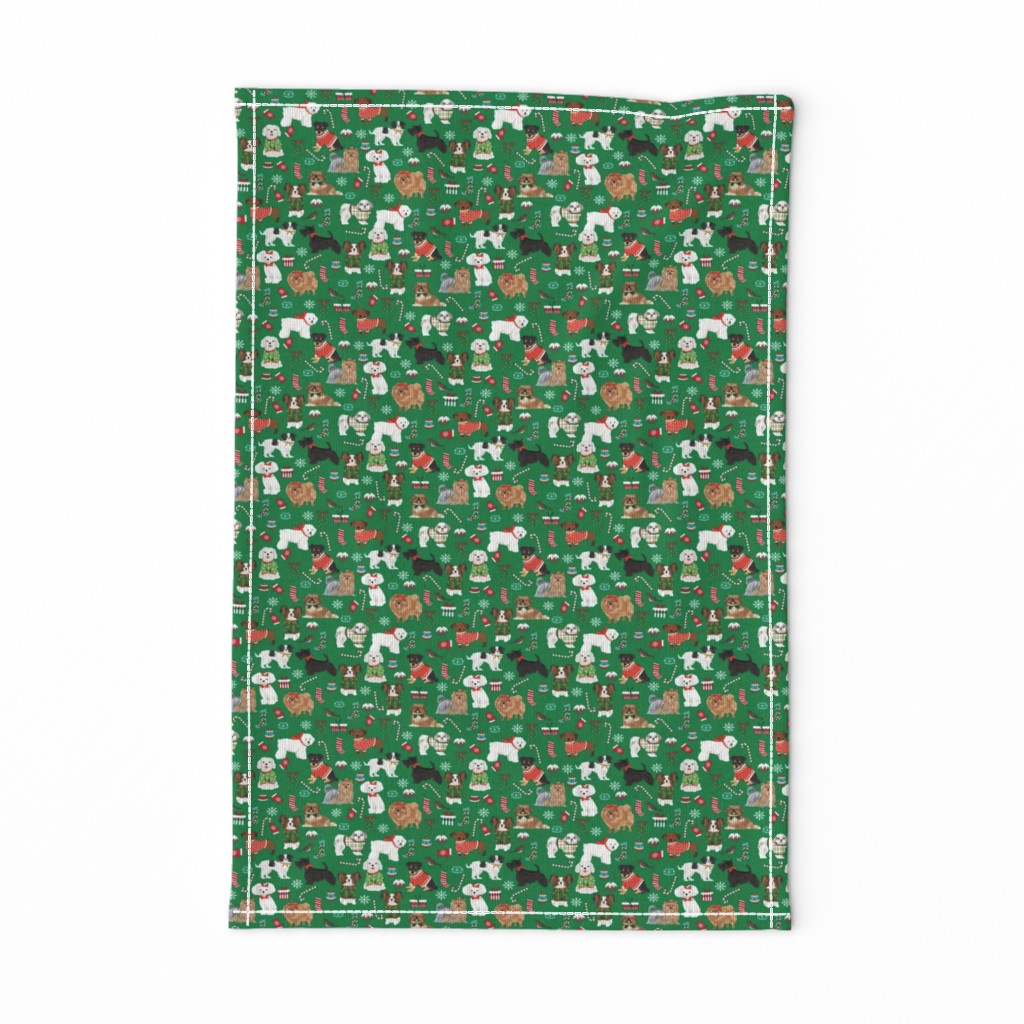 christmas dogs cute candy canes presents dog breeds pets cute dogs corgi poodles fabric