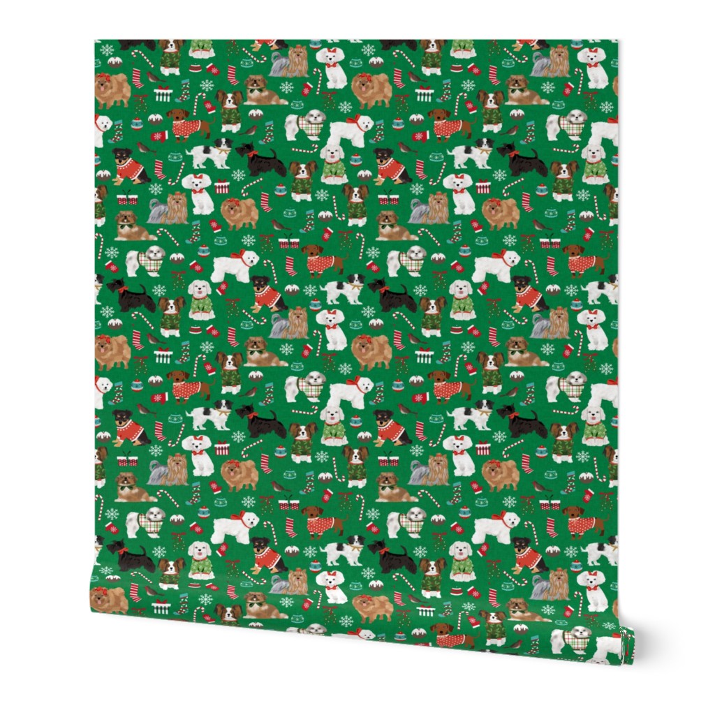 christmas dogs cute candy canes presents dog breeds pets cute dogs corgi poodles fabric