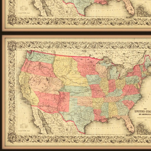 USA Map 2, vintage, small