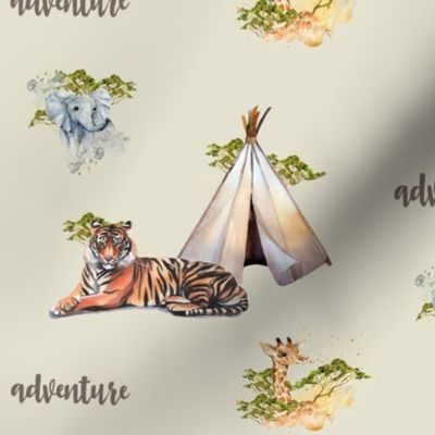 Safari Adventure Print - Tan