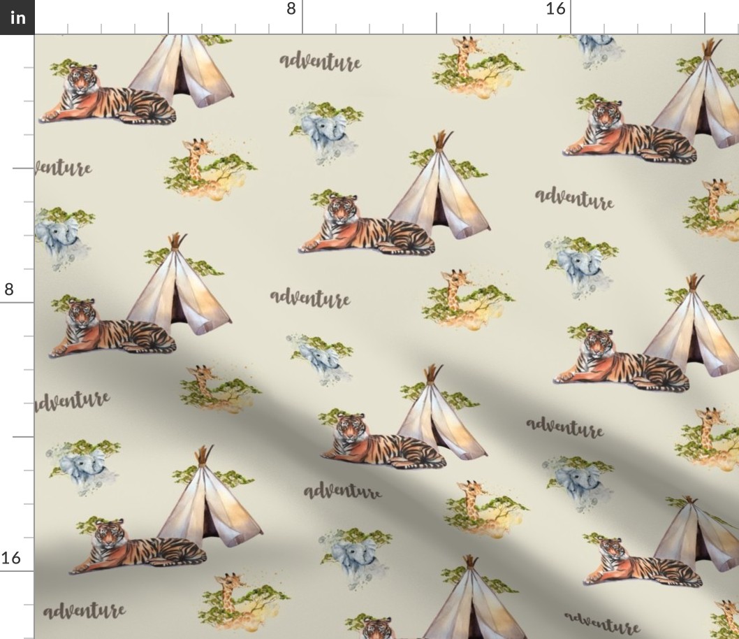 Safari Adventure Print - Tan