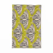 swallowtail butterfly citron basalt tea towel