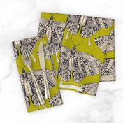 swallowtail butterfly citron basalt tea towel