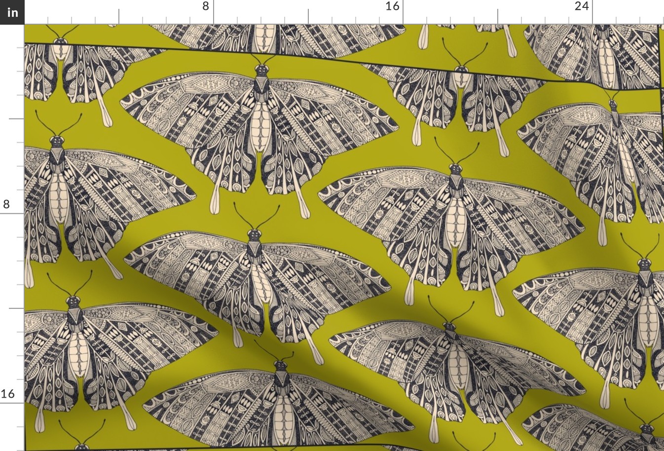 swallowtail butterfly citron basalt tea towel