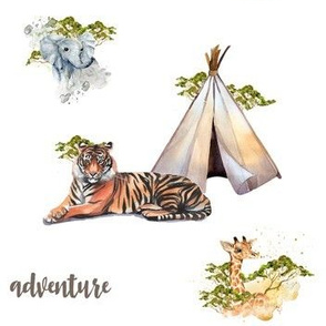 Safari Adventure Print - White