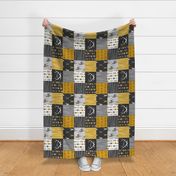 WholeCloth Quilt - Ironwood- deer arrows antlers and woodgrain - patchwork
