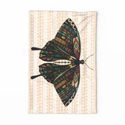 swallowtail butterfly peach tea towel