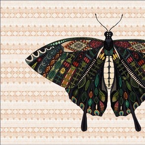 swallowtail butterfly peach tea towel
