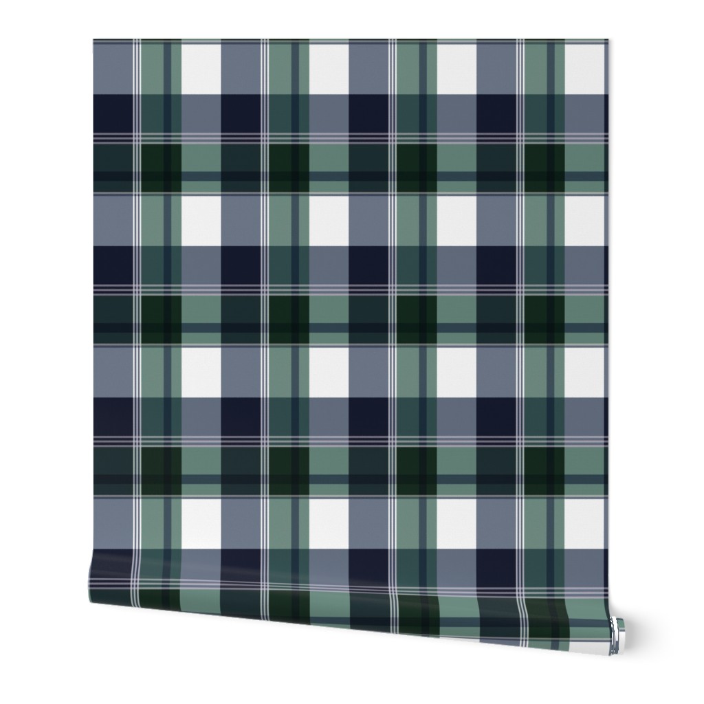 Navy & Green Plaid