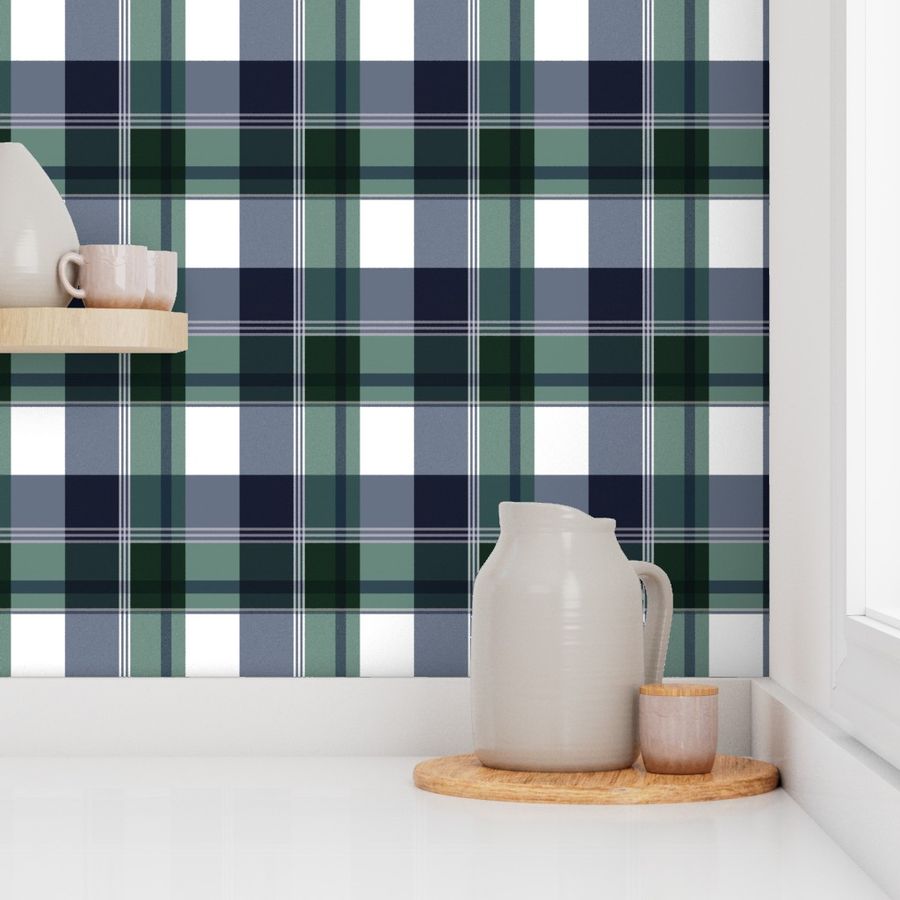 Navy & Green Plaid