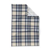 fall plaid || navy, tan, white