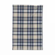 fall plaid || navy, tan, white