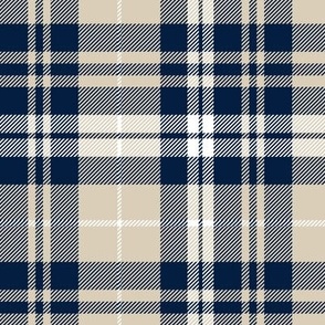 Navy And Tan Plaid Decor and Fabric, | Home Spoonflower Wallpaper