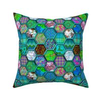 METALLIC MIX HEXIES 3D TURQUOISE AQUA BLUE