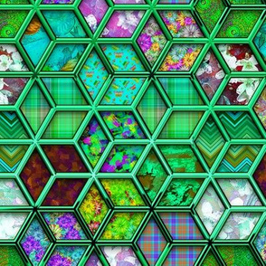 METALLIC MIX DOUBLE HEXIES 3D MINT GREEN