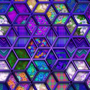 METALLIC MIX DOUBLE HEXIES 3D PURPLE