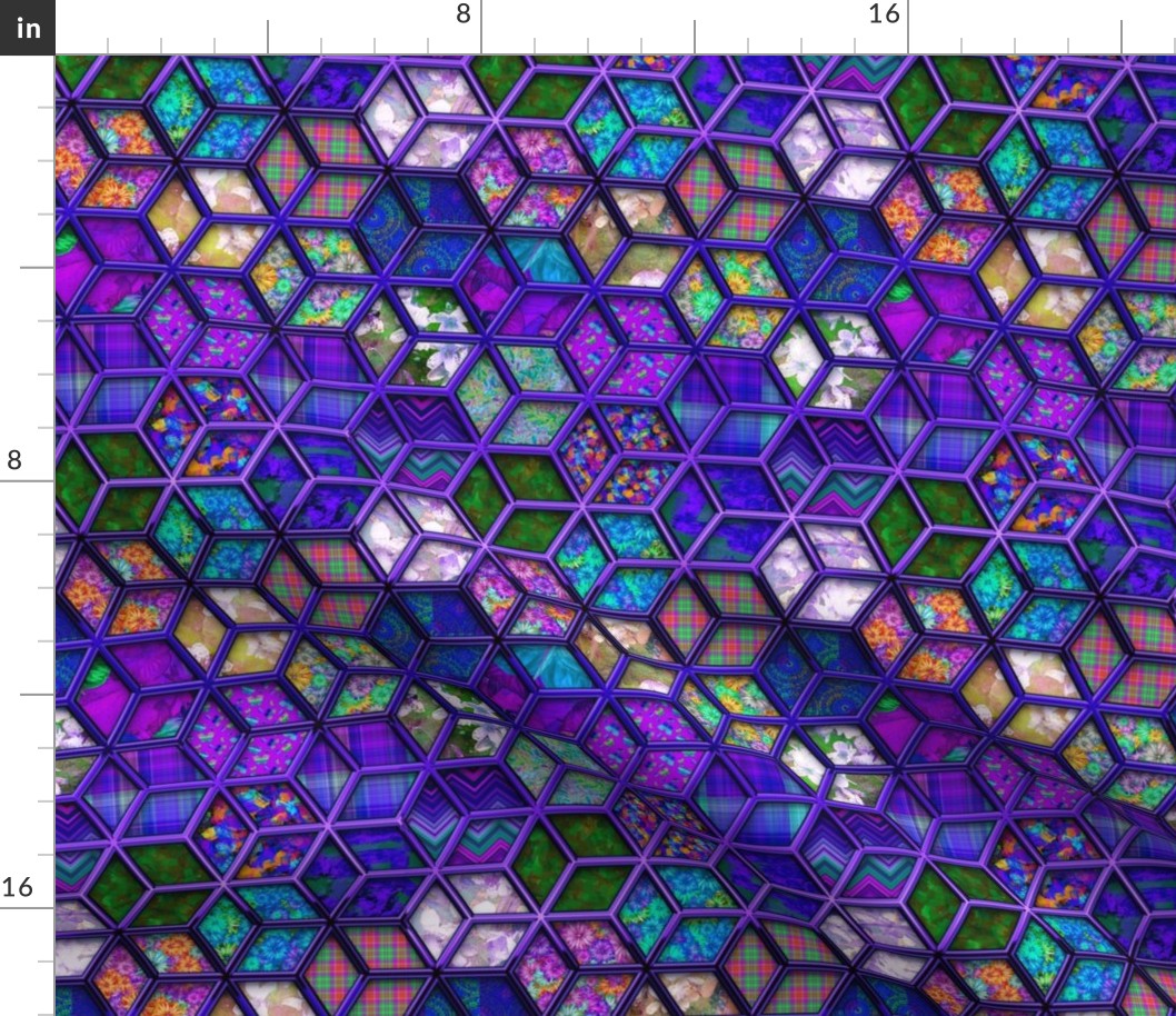 METALLIC MIX DOUBLE HEXIES 3D PURPLE