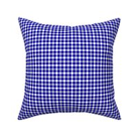 cobalt, silver and white gingham, 1/4" squares 