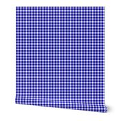 cobalt, silver and white gingham, 1/4" squares 