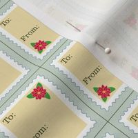 Vintage Stamp Poinsettia Tags
