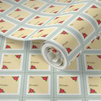Vintage Stamp Poinsettia Tags
