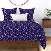 HAPPY APPLES SMALL DEEP BLUE DOTTY RETRO VINTAGE