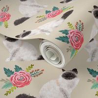 birman cat florals cute cat design best birman cat seal point birman fabric cute cats fabric lovely florals fabric