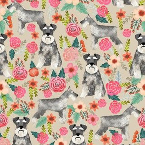 schnauzer floral dog fabric cute vintage florals fabrics cute floral design schnauzers neutral dog fabric