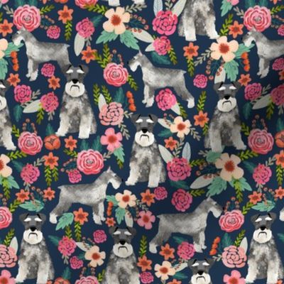 schnauzer floral dog fabric cute vintage florals fabrics cute floral design schnauzers neutral dog fabric