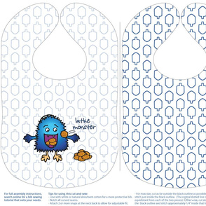 Latke Monster Hannukah Bib Cut-and-Sew