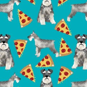 schnauer pizza fabric cute pizza design schnauzers dogs fabric dog fabric pizzas
