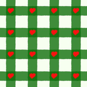 traditional vichy pattern with small hearts