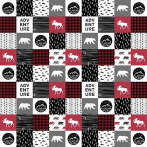 2" small scale - Happy Camper || Wholecloth Quilt Top - Lumberjack collection