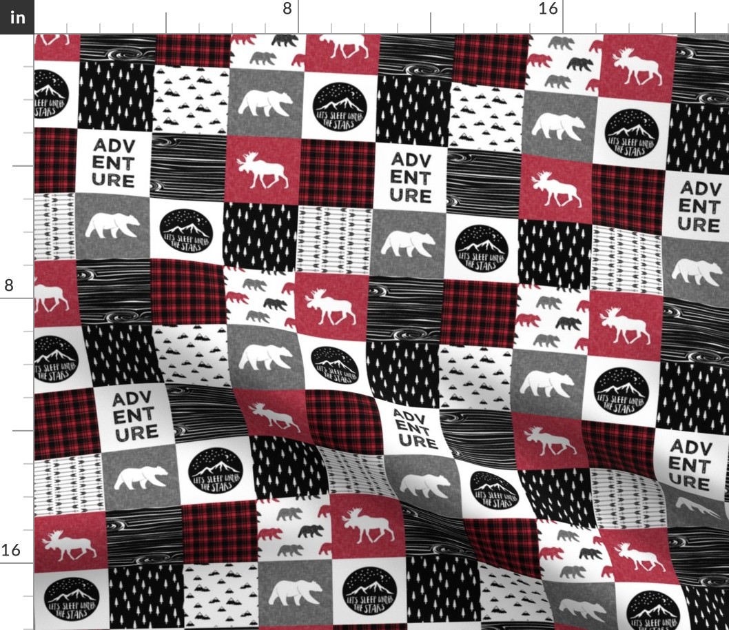 2" small scale - Happy Camper || Wholecloth Quilt Top - Lumberjack collection