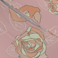 Retro Roses-Pink and Orange